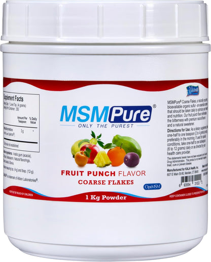 KALA HEALTH MSMPure Lemon Lime Flavored Coarse MSM Powder Flakes – Organic Sulfur for Joint Flexibility, Skin Appearance, and Hair & Nail Support – 8.8 oz, USA Made, Distilled Crystals