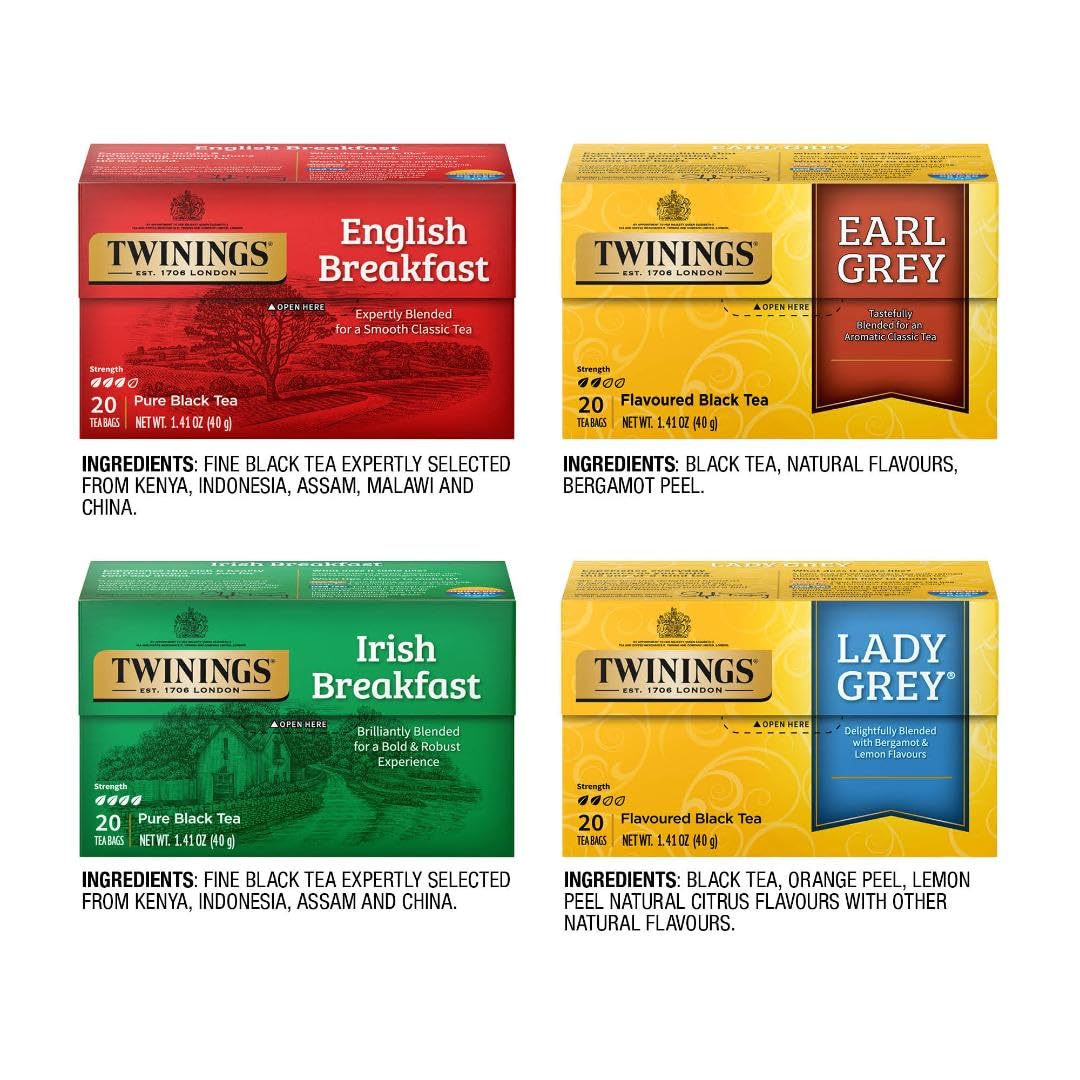 Twinings Wild Berries Herbal Tea Individually Wrapped Bags, 20 Count (Pack of 1), Full-Flavoured, Naturally Caffeine-Free, Enjoy Hot or Iced, 20 Teabags
