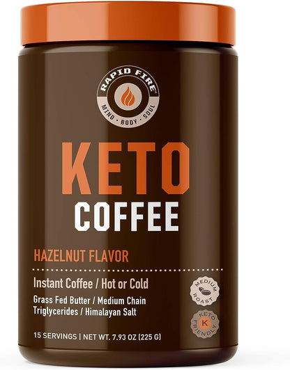 Rapidfire Ketogenic Fair Trade Instant Keto Coffee Mix Supports Energy Metabolism Weight Loss Ketogenic Diet Canister 15 servings, Original, 7.93 Ounce