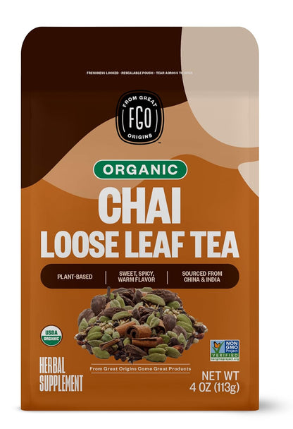 FGO Organic White Tea, Eco-Conscious Tea Bags, Packaging May Vary, 100 Count (Pack of 1)