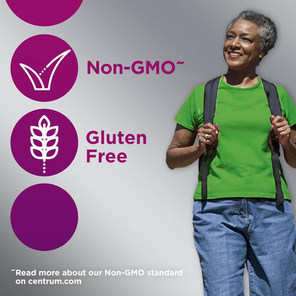 Centrum Silver Women's Multivitamin for Women 50 Plus, Multivitamin/Multimineral Supplement with Vitamin D3, B Vitamins, Non-GMO Ingredients, Supports Memory and Cognition in Older Adults - 100 Ct