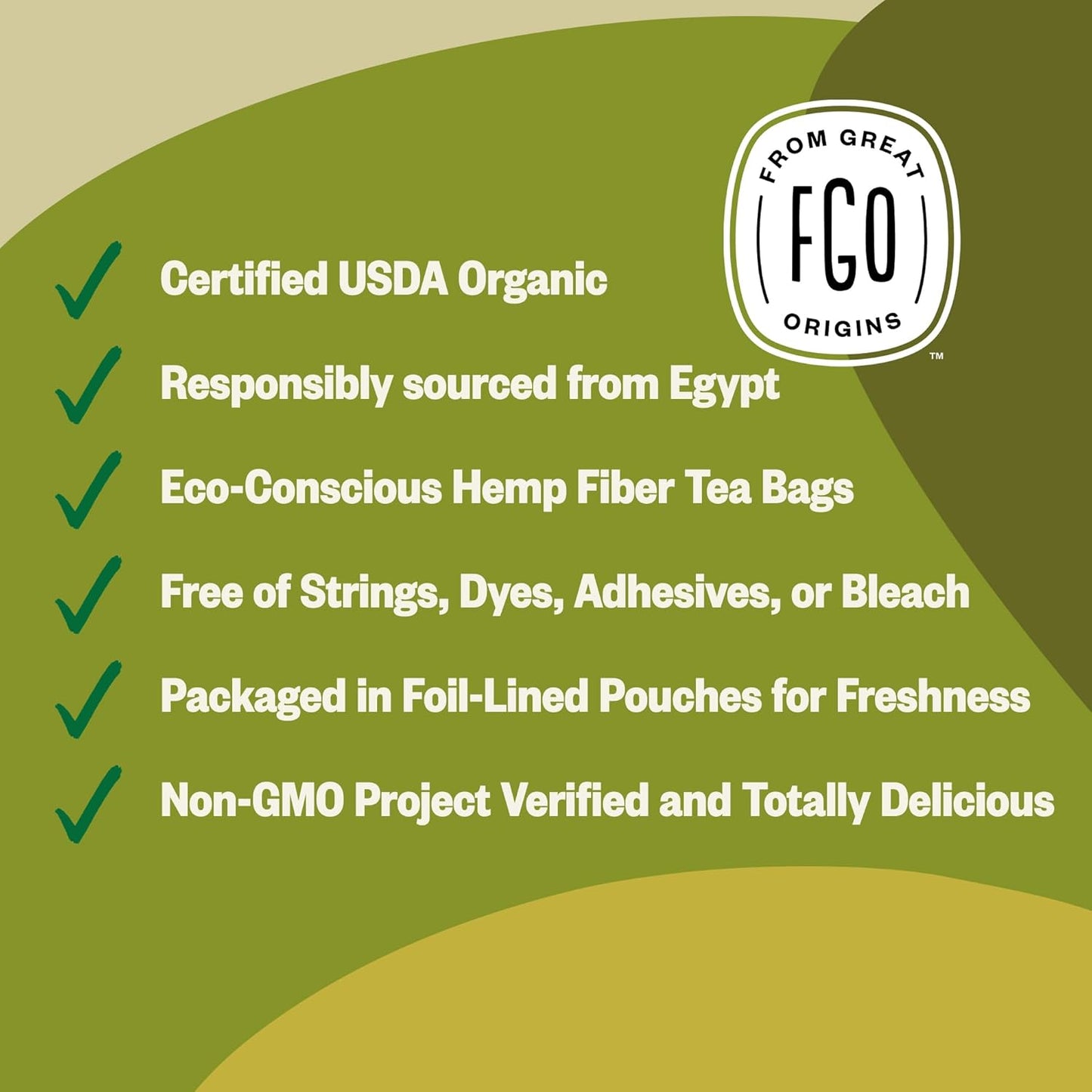 FGO Organic Nettle Leaf Tea, 100 Count, Eco-Conscious Tea Bags, Caffeine Free, Resealable Bag, Packaging May Vary (Pack of 1)