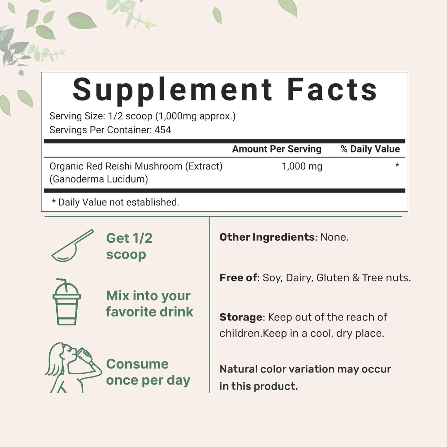 Micro Ingredients Organic Reishi Mushroom Extract, 16 oz | 100:1 Red Reishi | Supports Immunity, Mood & Stress Relief | Great for Tea, Tonic & Daily Rituals | Non-GMO, Vegan Friendly