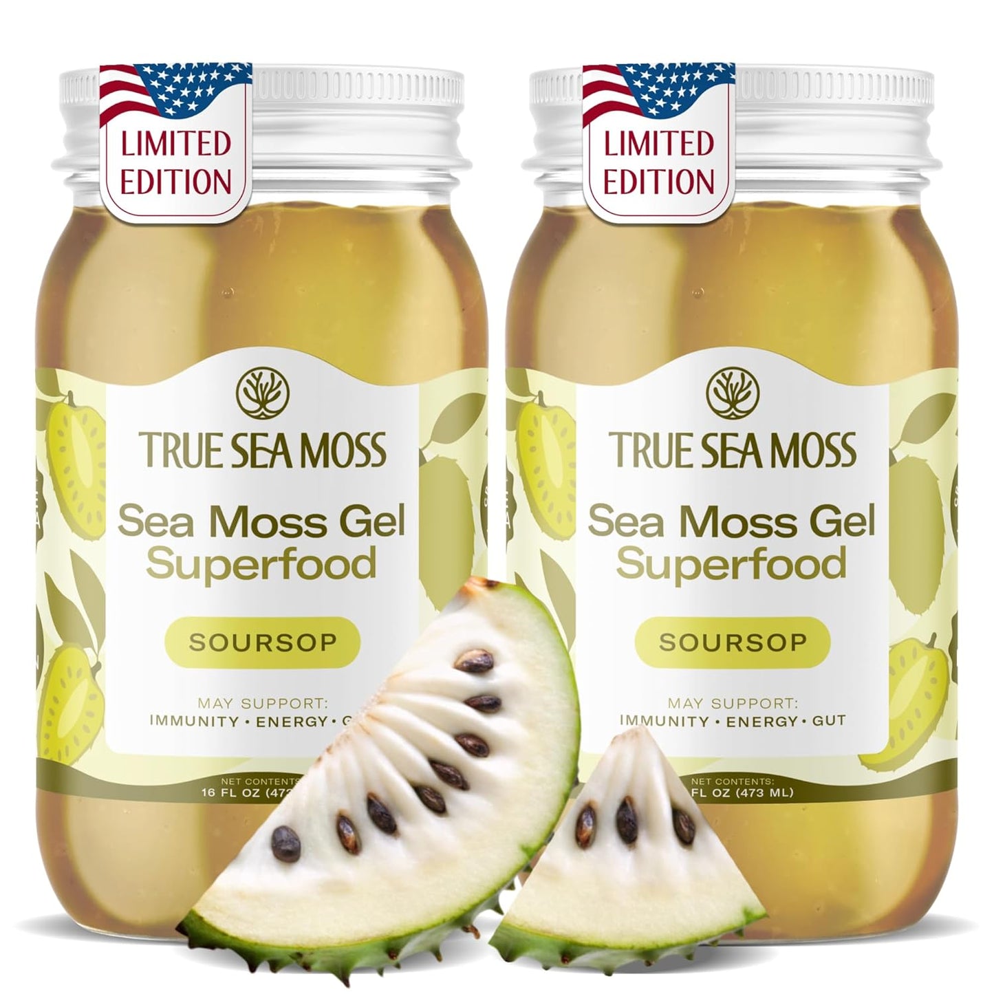 TrueSeaMoss Sea Moss Gel – Made in USA – Wildcrafted Seamoss, Fresh Fruits & Sea Vegetables – Cherry, Pack of 1 (Labels May Vary)