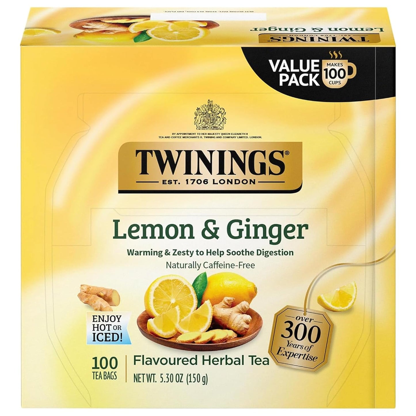 Twinings Mango & Pineapple Herbal Tea Individually Wrapped Bags, 20 Count (Pack of 6), Naturally Caffeine-Free, Enjoy Hot or Iced, 120 Teabags