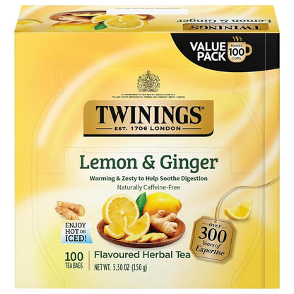 Twinings Mango & Pineapple Herbal Tea Individually Wrapped Bags, 20 Count (Pack of 6), Naturally Caffeine-Free, Enjoy Hot or Iced, 120 Teabags
