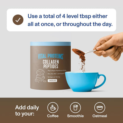 Vital Proteins Collagen Peptides Powder - Grass Fed Collagen Peptides for Hair, Nail, Skin, Bone & Joint Health, Vanilla, 23.2 Ounces