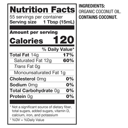 BetterBody Foods Organic Refined Coconut Oil, 28 Fl Oz, All Purpose Oil for Cooking, Baking, Hair and Skin Care