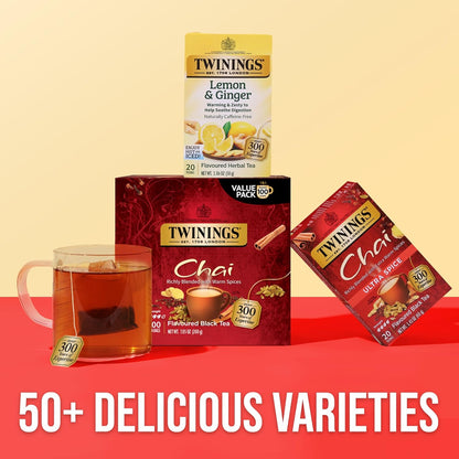 Twinings Wild Berries Herbal Tea Individually Wrapped Bags, 20 Count (Pack of 1), Full-Flavoured, Naturally Caffeine-Free, Enjoy Hot or Iced, 20 Teabags