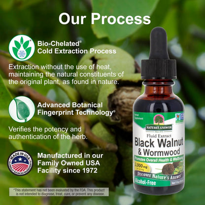 Nature's Answer Black Walnut and Wormwood, 1 Ounce each (Value Pack of 2)