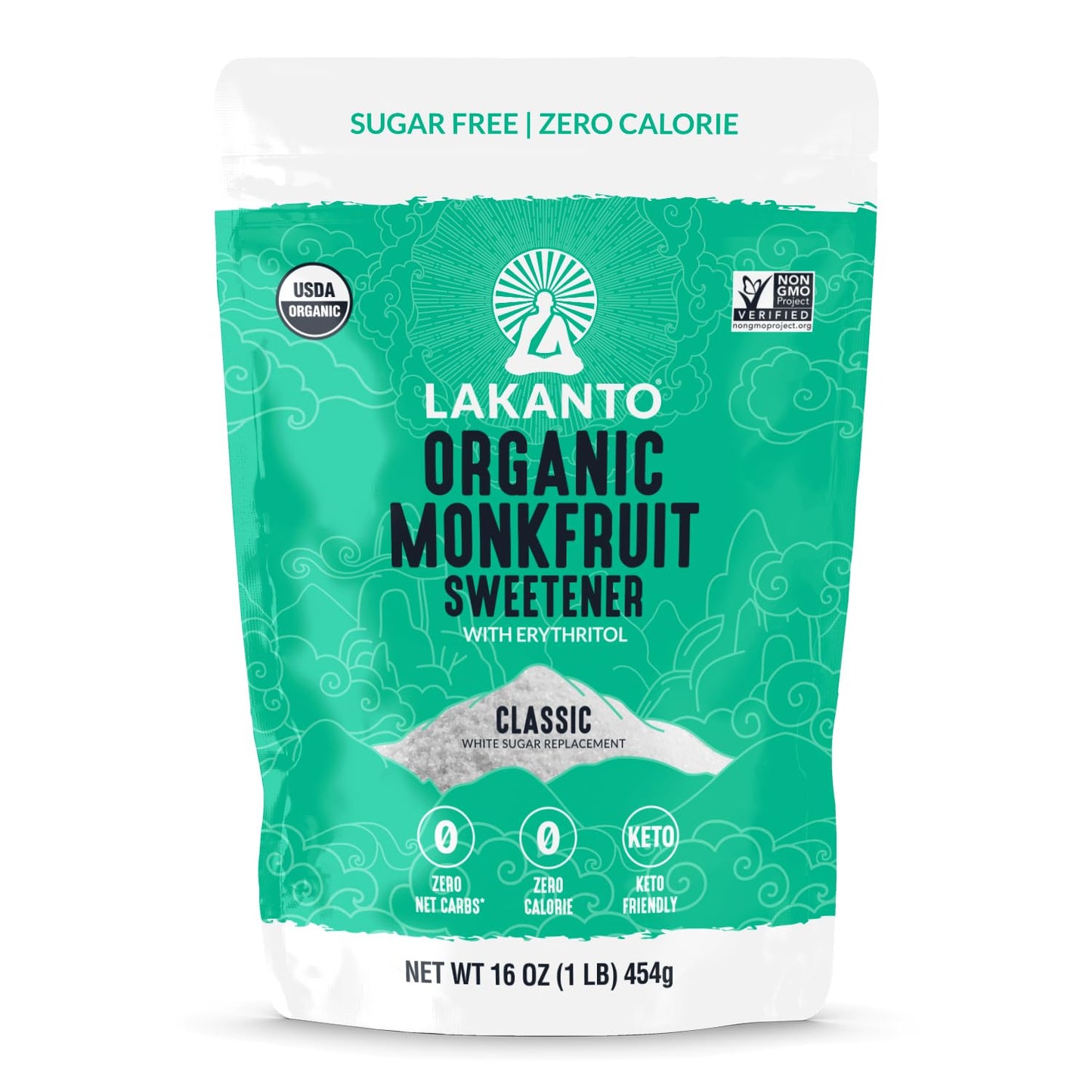 Lakanto Powdered Monk Fruit Sweetener with Erythritol - Powdered Sugar Substitute, Zero Calorie, Keto Diet Friendly, Zero Net Carbs, Baking, Extract, Sugar Replacement