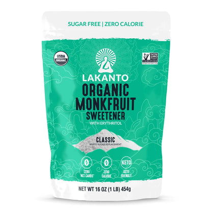 Lakanto Powdered Monk Fruit Sweetener with Erythritol - Powdered Sugar Substitute, Zero Calorie, Keto Diet Friendly, Zero Net Carbs, Baking, Extract, Sugar Replacement