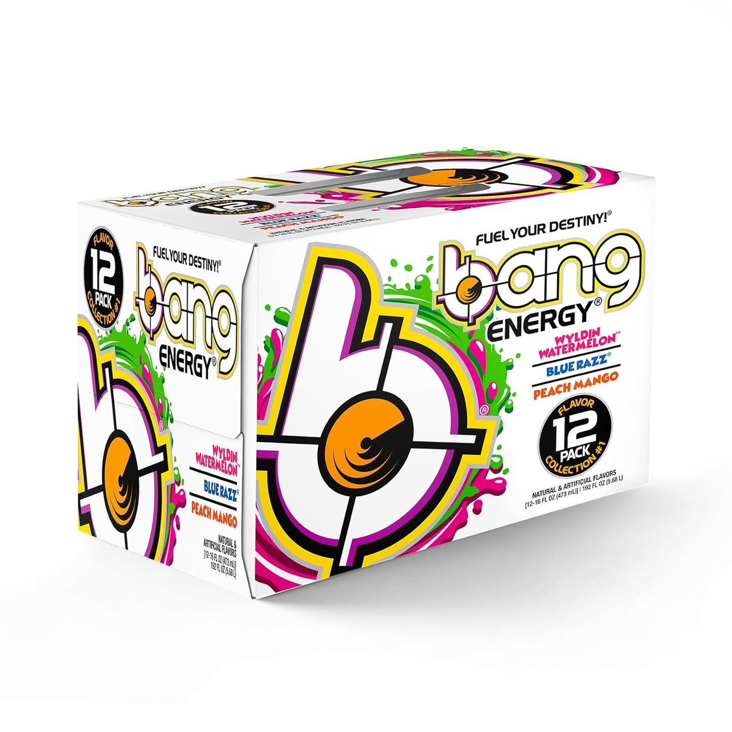 Bang Energy Nectarine Blueberry, Sugar-Free Energy Drink , 16-Ounce.