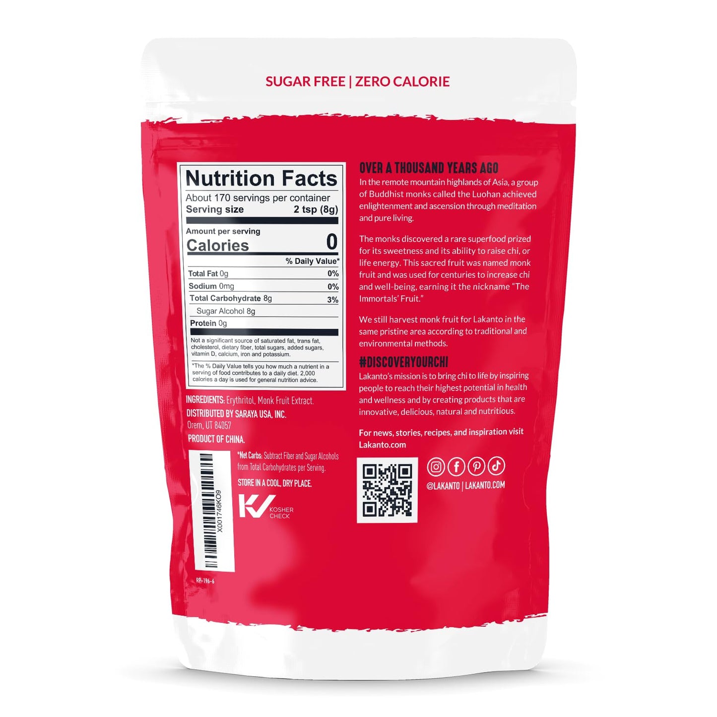 Lakanto Powdered Monk Fruit Sweetener with Erythritol - Powdered Sugar Substitute, Zero Calorie, Keto Diet Friendly, Zero Net Carbs, Baking, Extract, Sugar Replacement