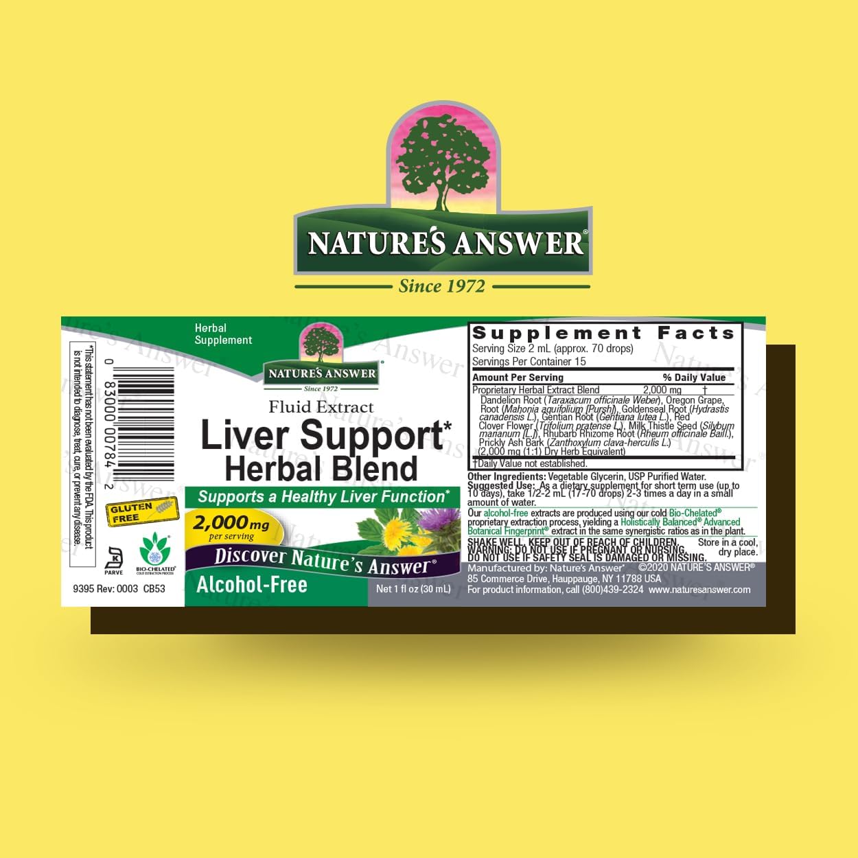 Nature's Answer Alcohol-Free Liver Support 2000mg 1oz | Promotes Liver Function | Natural Cleanser & Detoxifier | Support Overall Well-Being | Gluten-Free | Single Count