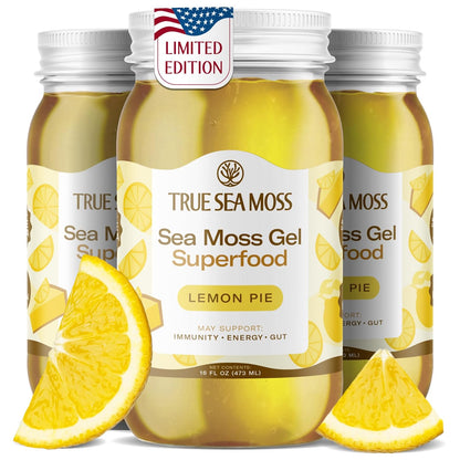 TrueSeaMoss Sea Moss Gel – Made in USA – Wildcrafted Seamoss, Fresh Fruits & Sea Vegetables – Cherry, Pack of 1 (Labels May Vary)