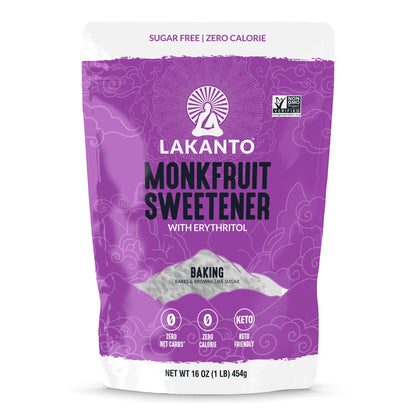 Lakanto Powdered Monk Fruit Sweetener with Erythritol - Powdered Sugar Substitute, Zero Calorie, Keto Diet Friendly, Zero Net Carbs, Baking, Extract, Sugar Replacement