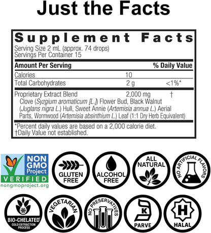 Nature's Answer Black Walnut and Wormwood, 1 Ounce each (Value Pack of 2)