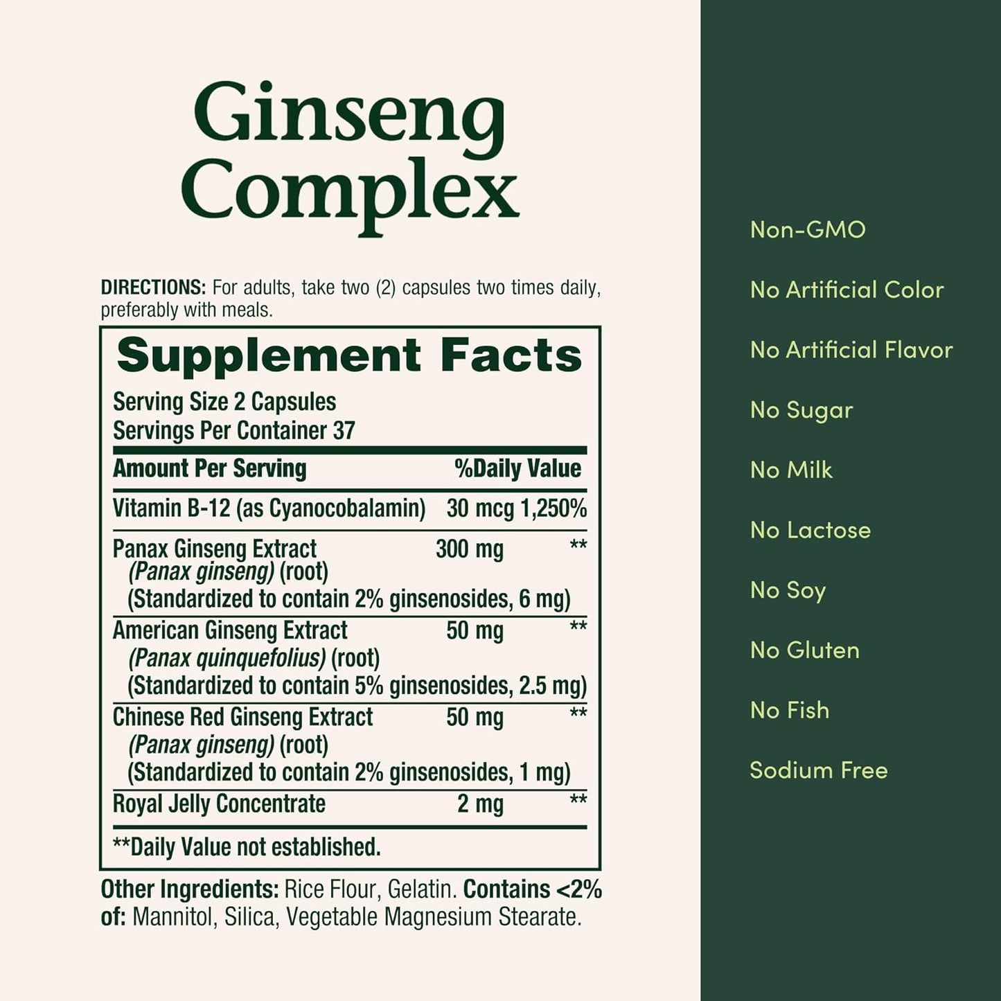 Ginseng by Nature's Bounty, Ginseng Complex Capsules Supports Vitality & Immune Function, 75 Capsules