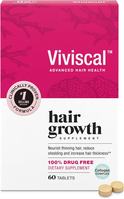 Viviscal Hair Growth Supplements For Women For Thicker, Fuller Hair, Nourishes Thinning & Loss, With Proprietary Collagen Complex, 180 Tablets, 3 Month Supply