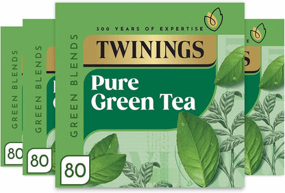 Twinings Pure Green Tea Bags 200 g 80 Tea Bags ( packs of 4 total 320 teabags)
