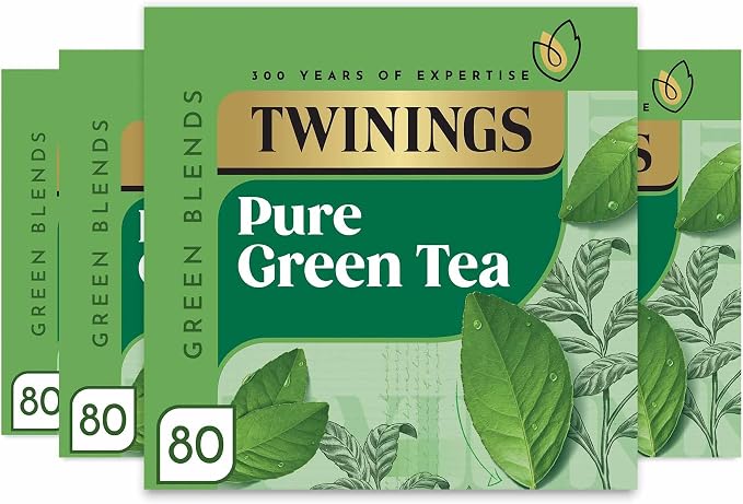 Twinings Pure Green Tea Bags 200 g 80 Tea Bags ( packs of 4 total 320 teabags)