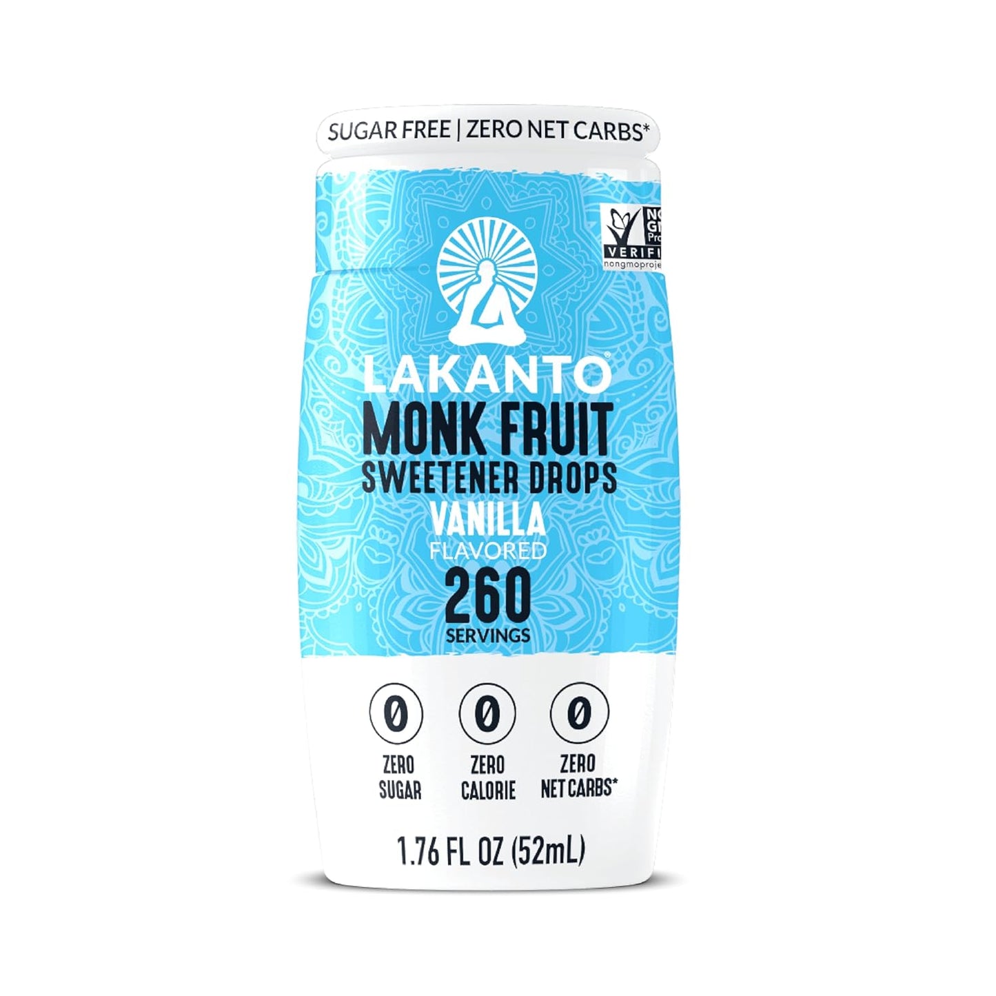 Lakanto Liquid Monk Fruit Extract Drops, Original, Erythritol Free Sugar Substitute Sweetener For Coffee, Tea, Smoothies, Oatmeal, Yogurt, Cocktails, Sugar Free, Vegan, Keto, Zero Sugar (1.76 Fl Oz)