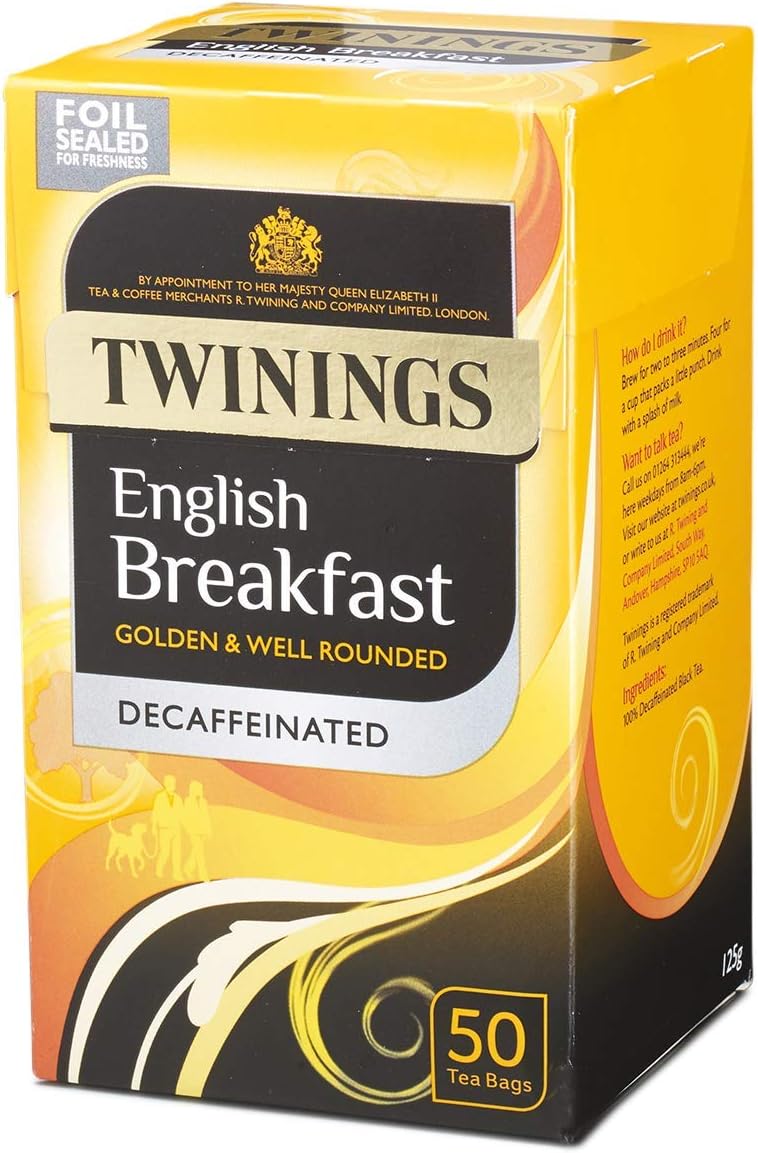 Twinings English Breakfast Decaf Tea | Golden, Well Rounded & Full Bodied Decaffeinated Black Tea | 40 Biodegradable Tea Bags