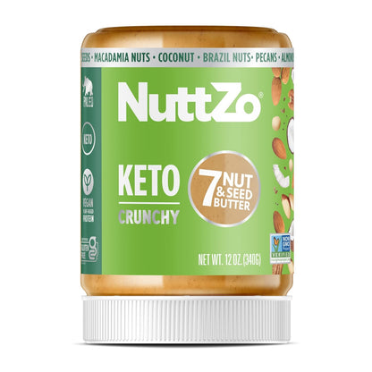 NuttZo Coconut Almond Keto Mixed Nut and Seed Butter | 7 Nuts & Seeds Blend, Keto-Friendly, Gluten-Free, Vegan, Kosher | No Added Sugar or Oil, 2g Net Carbs | 12oz Jar