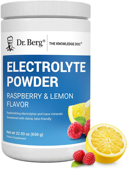 Dr. Berg Zero Sugar Hydration Keto Electrolyte Powder - Enhanced w/ 1000 mg of Potassium & Real Pink Himalayan Salt (NOT Table Salt) - Lemonade Flavor Hydration Drink Mix Supplement - 100 Servings