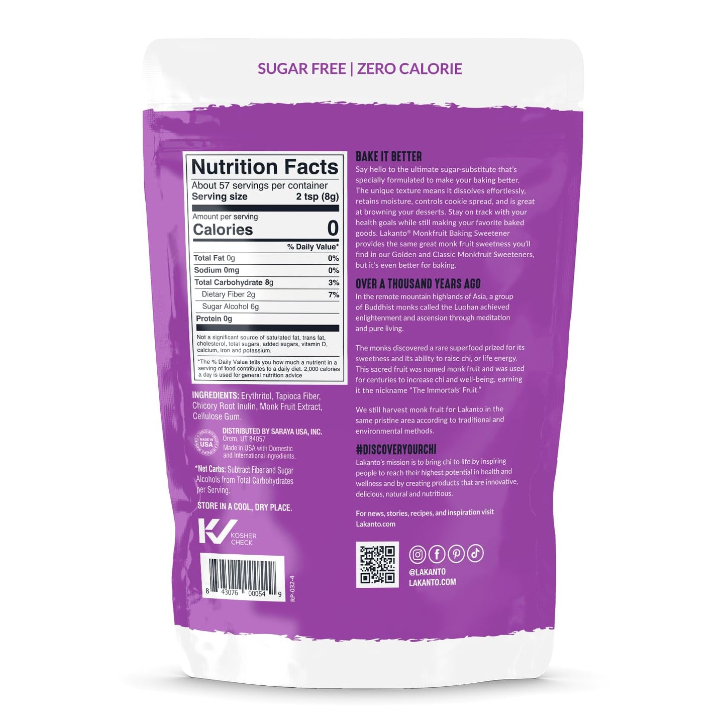 Lakanto Powdered Monk Fruit Sweetener with Erythritol - Powdered Sugar Substitute, Zero Calorie, Keto Diet Friendly, Zero Net Carbs, Baking, Extract, Sugar Replacement