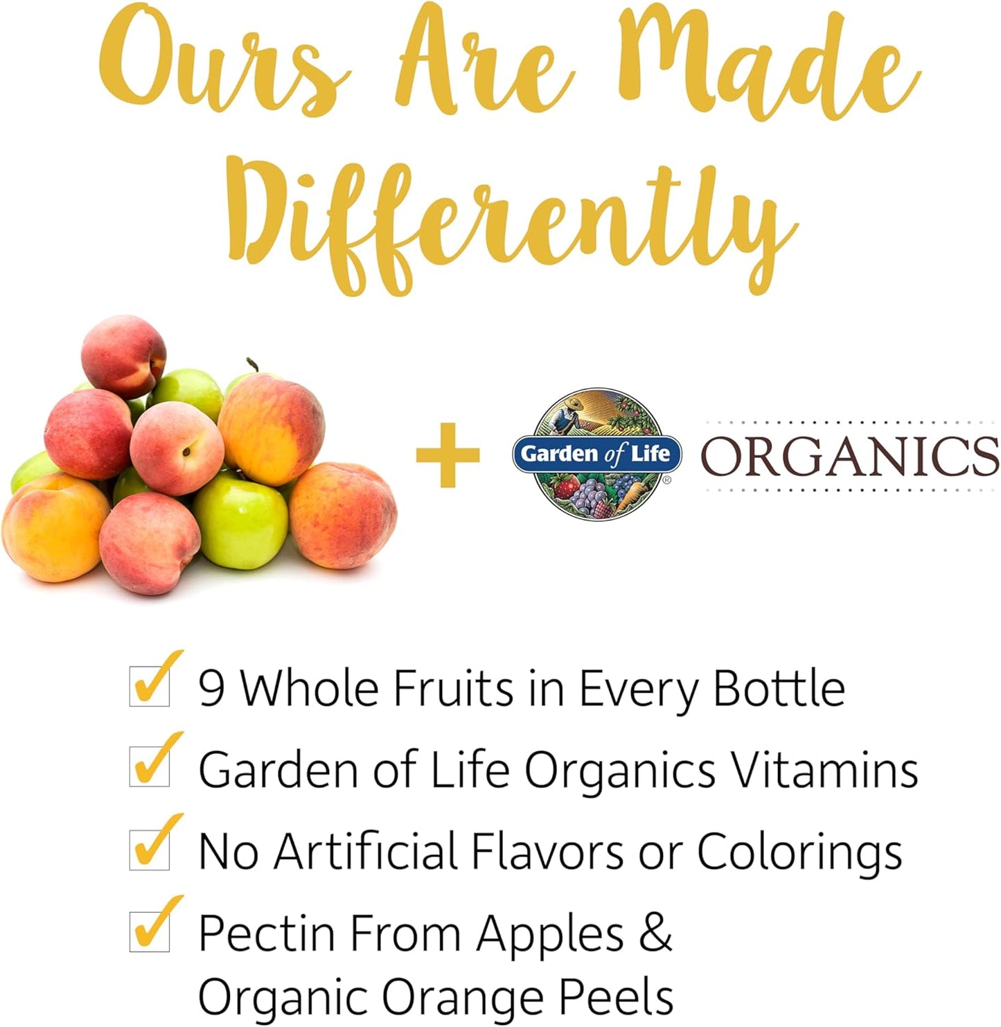 Garden of Life - mykind Organics Kids Gummy Vitamins - Fruit - Certified Organic, Non-GMO & Vegan Complete Children's Multi - B12, C & D3 - Gluten, Soy & Dairy Free - 120 Real Fruit Chew Gummies