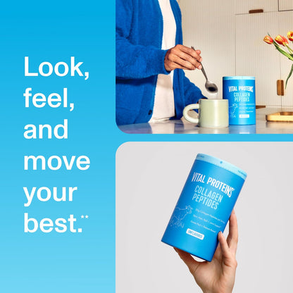 Vital Proteins Collagen Peptides Powder - Grass Fed Collagen Peptides for Hair, Nail, Skin, Bone & Joint Health, Vanilla, 23.2 Ounces