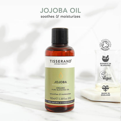 Tisserand Organic Pure Essential Oil - Moisturising and Softening - Facial and Body Massage - Rich in Antioxidants - Jojoba - 3.38 oz
