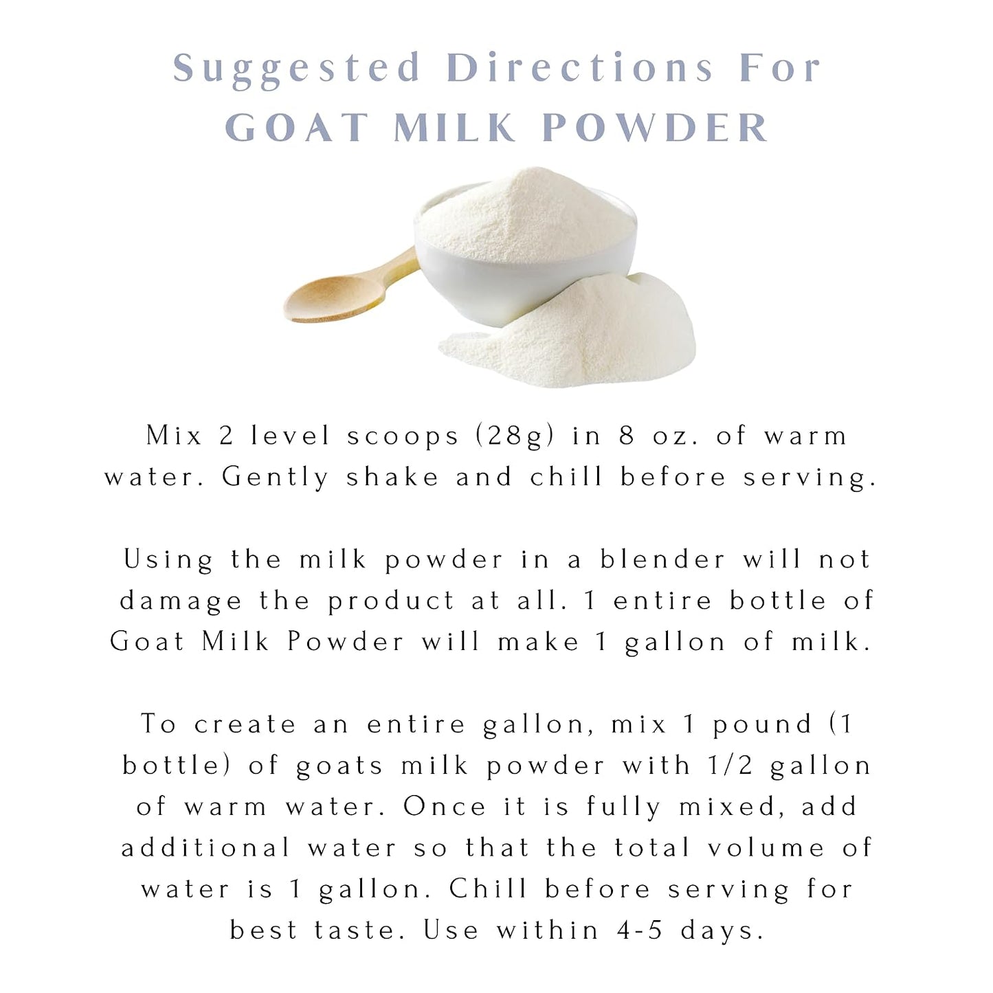 Mt. Capra Non-Fat Goat Milk | Powder from Non-GMO, Grass-Fed Goats, Creamy, Great Tasting, Easy to Digest, A2 Milk | 16 Servings - 1 Pound
