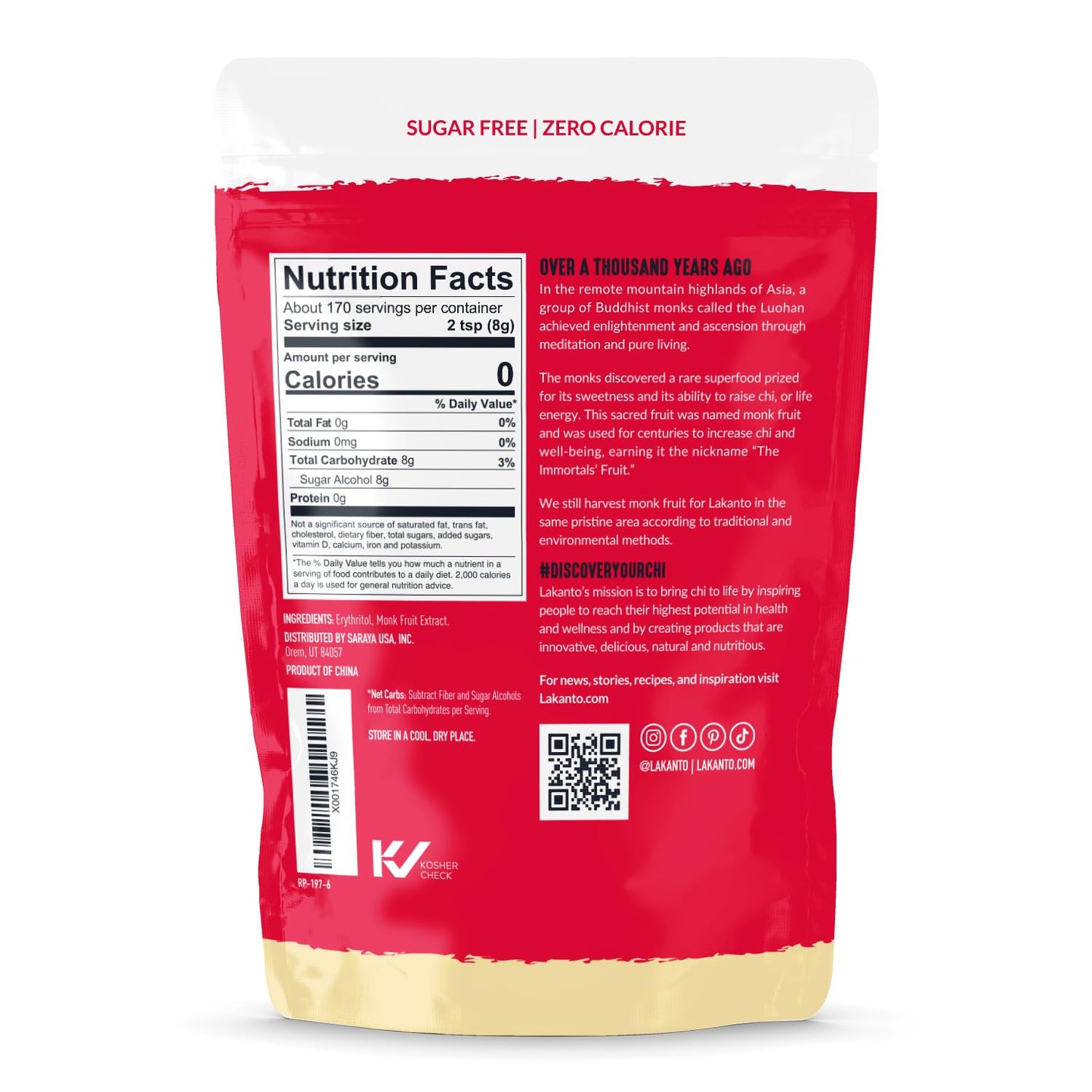 Lakanto Powdered Monk Fruit Sweetener with Erythritol - Powdered Sugar Substitute, Zero Calorie, Keto Diet Friendly, Zero Net Carbs, Baking, Extract, Sugar Replacement