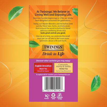 Twinings Wild Berries Herbal Tea Individually Wrapped Bags, 20 Count (Pack of 1), Full-Flavoured, Naturally Caffeine-Free, Enjoy Hot or Iced, 20 Teabags