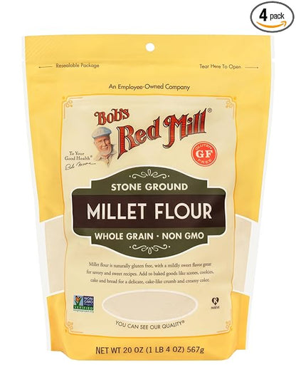 Bob's Red Mill Stone Ground Whole Grain, Millet Flour, 20 Ounce