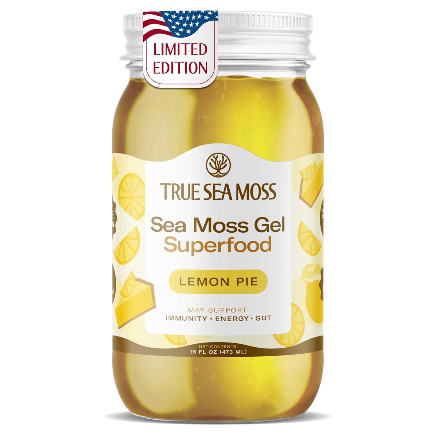 TrueSeaMoss Sea Moss Gel – Made in USA – Wildcrafted Seamoss, Fresh Fruits & Sea Vegetables – Cherry, Pack of 1 (Labels May Vary)