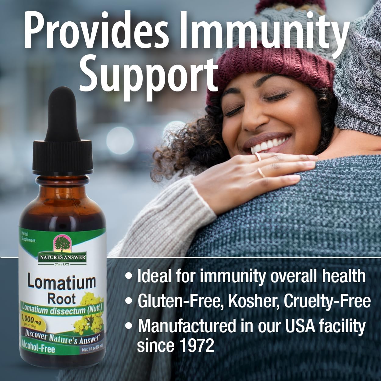 Nature’s Answer Lomatium Root Extract Lomatium Dissectum - Natural Herbal Supplement - Gluten Alcohol-Free - Ideal for Immunity Overall Health Wellbeing – 500mg (1 FL Oz)