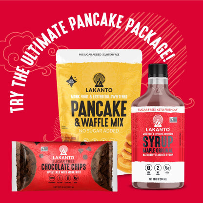 Lakanto Sugar Free Maple Syrup With Monk Fruit & Erythritol For Pancakes, Waffles, Oatmeal, Coffee, Tea, Granola, Frosting & Dressing, Zero Sugar, Keto, Vegan, Gluten Free, 1 G Net Carbs, 13 Fl Oz