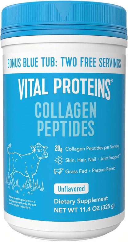 Vital Proteins Collagen Peptides Powder - Grass Fed Collagen Peptides for Hair, Nail, Skin, Bone & Joint Health, Vanilla, 23.2 Ounces