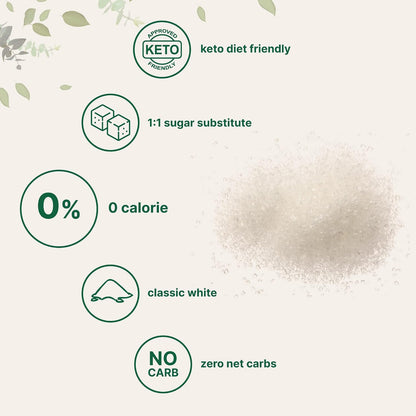 Micro Ingredients Monk Fruit Sweetener with Erythritol Granules, 4 Pounds, No After Taste, 1:1 White Sugar Substitute, Keto Diet Friendly, Zero Calorie, Natural Sweetener for Drinks, Coffee, Tea, Co