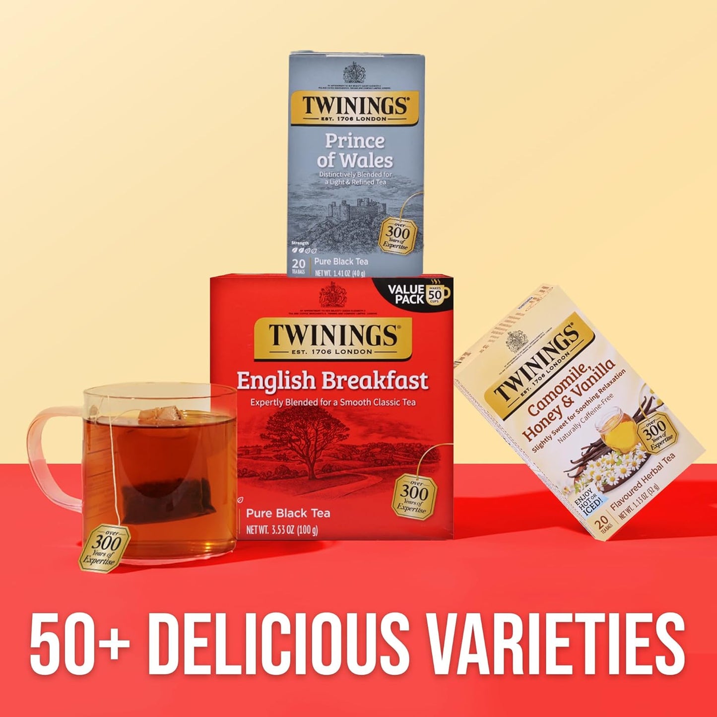 Twinings Wild Berries Herbal Tea Individually Wrapped Bags, 20 Count (Pack of 1), Full-Flavoured, Naturally Caffeine-Free, Enjoy Hot or Iced, 20 Teabags