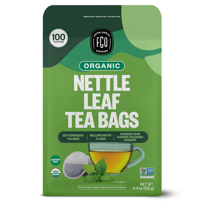 FGO Organic Milk Thistle Tea, 100 Count, Eco-Conscious Herbal Tea Bags, Resealable Bag, Caffeine Free, Packaging May Vary (Pack of 1)