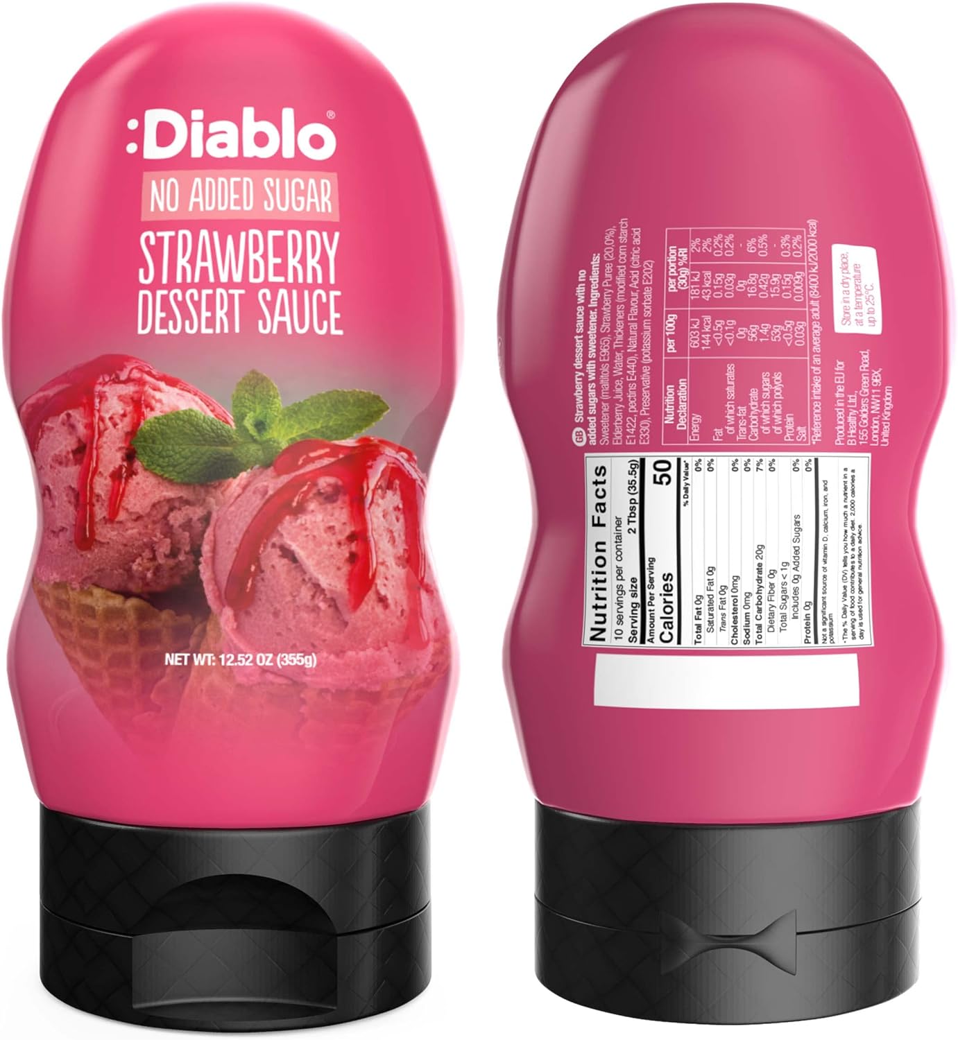 Diablo Dessert Sauce | No Added Sugar | Gluten Free | Diabetic Friendly | Hamper Available - Perfect for Gifting | 355g