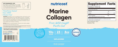 Nutricost Marine Collagen Powder Wild Caught Fish (8 oz) - 23 Servings, 10 G Protein Per Serving, Alaskan Wild-Caught