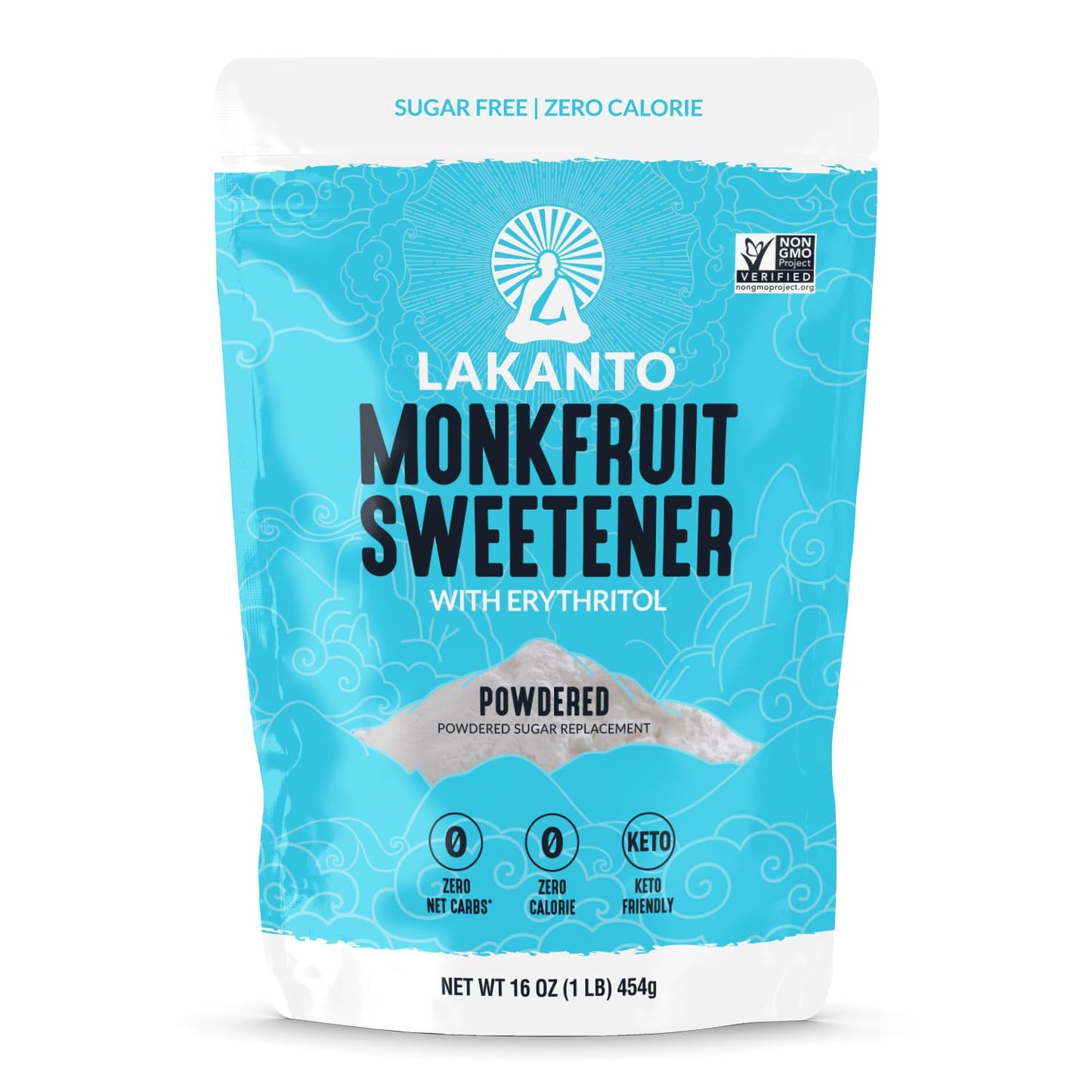 Lakanto Powdered Monk Fruit Sweetener with Erythritol - Powdered Sugar Substitute, Zero Calorie, Keto Diet Friendly, Zero Net Carbs, Baking, Extract, Sugar Replacement