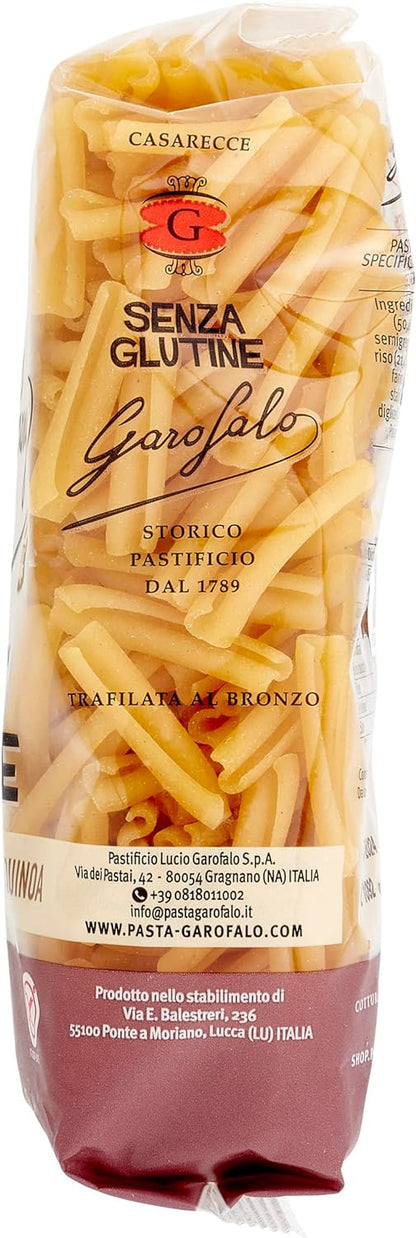 Garofalo Gluten Free Casarecce Italian Dried Pasta, 400g - Suitable for Coeliac and Vegan diets (Pack of 1)