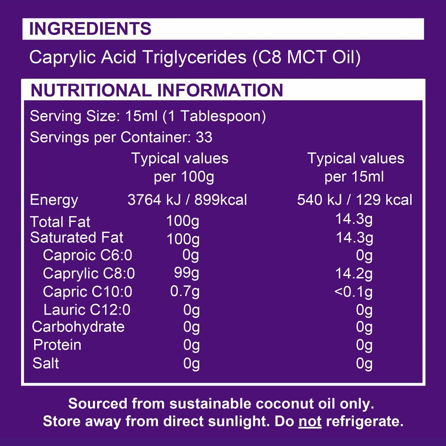 Pure C8 MCT Oil